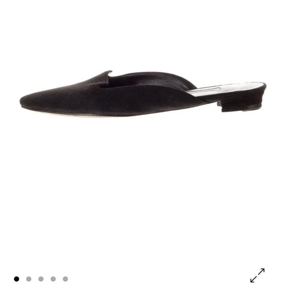 Manolo Blahnik Black Suede Mules - Picture 2 of 5